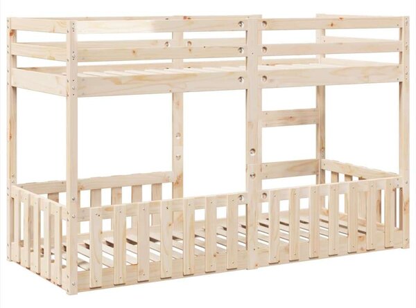 VidaXL tömör fenyőfa emeletes ágy 90x190 cm