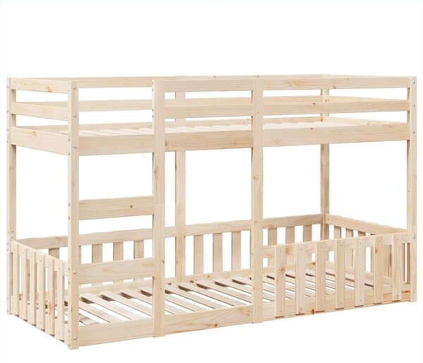 VidaXL tömör fenyőfa emeletes ágy 90 x 200 cm
