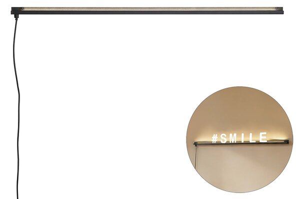 Modern fekete fali lámpa LED-del - Letterbox