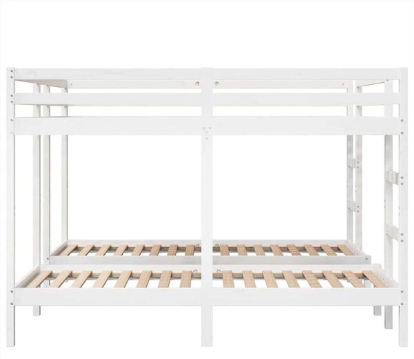VidaXL fehér tömör fenyőfa tripla emeletes ágykeret 140x200/70x140 cm