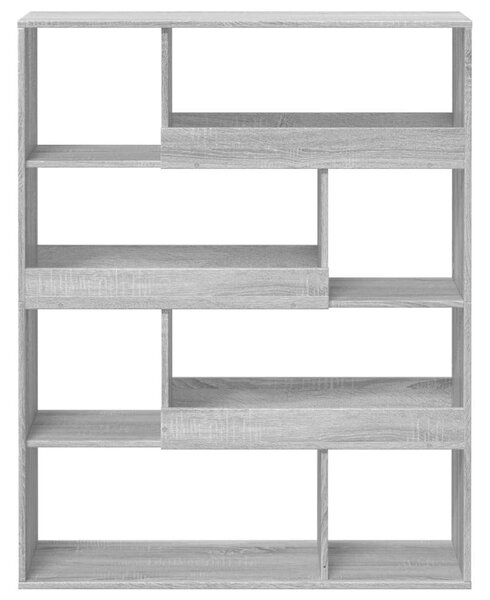 VidaXL Fa Könyvespolc - 8 Polc - Szürke Sonoma - 100x33x125,5cm