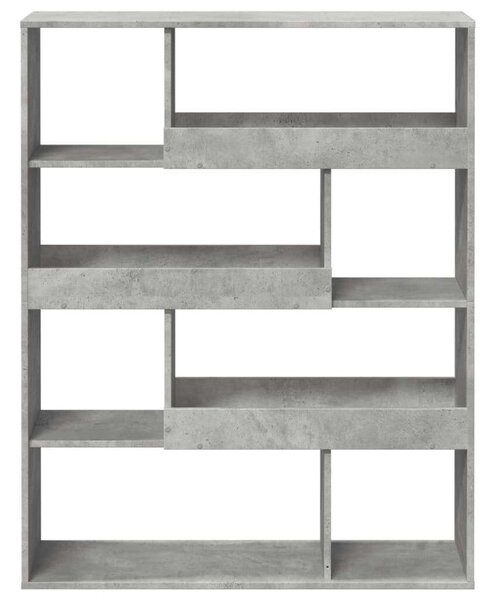 VidaXL betonszürke szerelt fa könyvespolc 100 x 33 x 125,5 cm