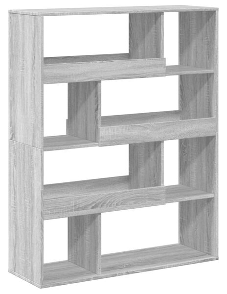 VidaXL Fa Könyvespolc - 8 Polc - Szürke Sonoma - 100x33x125,5cm