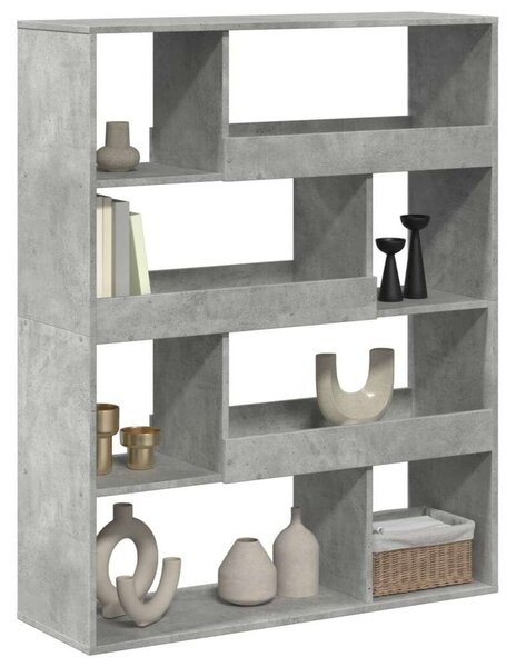 VidaXL betonszürke szerelt fa könyvespolc 100 x 33 x 125,5 cm
