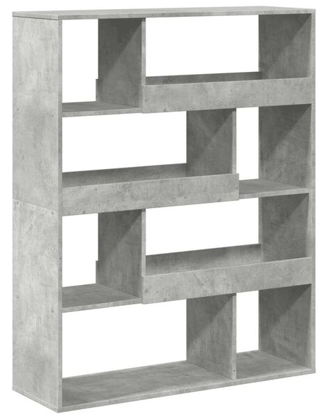 VidaXL betonszürke szerelt fa könyvespolc 100 x 33 x 125,5 cm