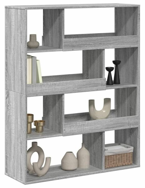 VidaXL Fa Könyvespolc - 8 Polc - Szürke Sonoma - 100x33x125,5cm
