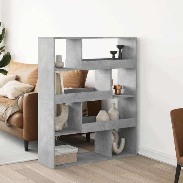 VidaXL betonszürke szerelt fa könyvespolc 100 x 33 x 125,5 cm
