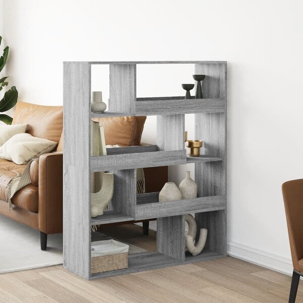 VidaXL Fa Könyvespolc - 8 Polc - Szürke Sonoma - 100x33x125,5cm