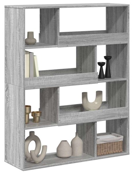 VidaXL Fa Könyvespolc - 8 Polc - Szürke Sonoma - 100x33x125,5cm