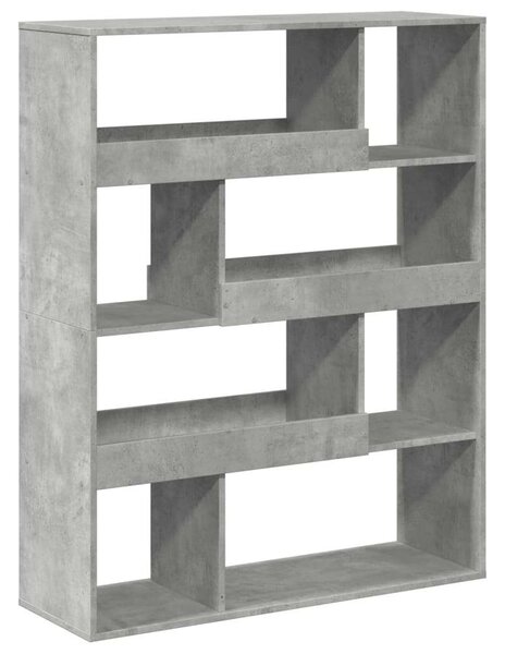 VidaXL betonszürke szerelt fa könyvespolc 100 x 33 x 125,5 cm