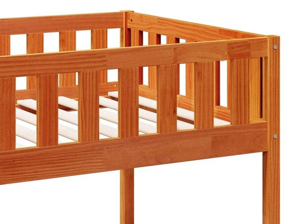 VidaXL viaszbarna tömör fenyőfa emeletes ágy 90x190 cm