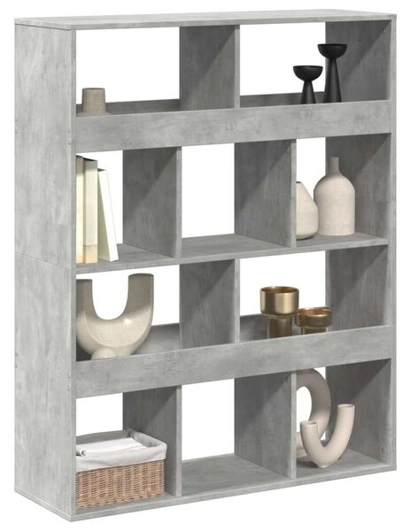 Fa Térelválasztó - 10 Polc - Beton Szürke - 100x33x125,5cm