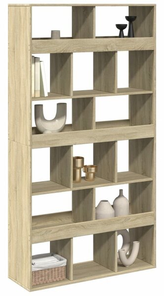 Vidaxl Fa Térelválasztó Könyvespolc - Sonoma Tölgy - 100x33x187,5cm