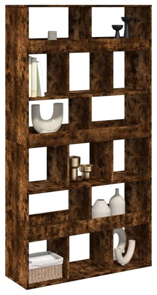 VidaXL Fa Térelválasztó Könyvespolc - Füstös Tölgy - 100x33x187,5cm