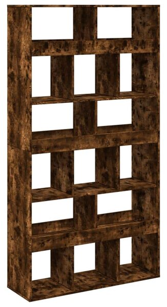 VidaXL Fa Térelválasztó Könyvespolc - Füstös Tölgy - 100x33x187,5cm