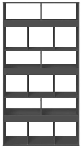 VidaXL Fa Térelválasztó Könyvespolc - Fekete - 100x33x187,5cm
