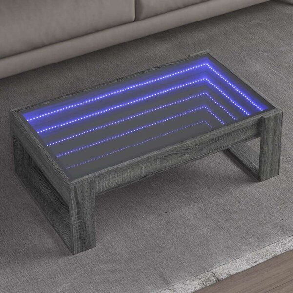 VidaXL LED Dohányzóasztal - Tükör - 90x53x30 cm