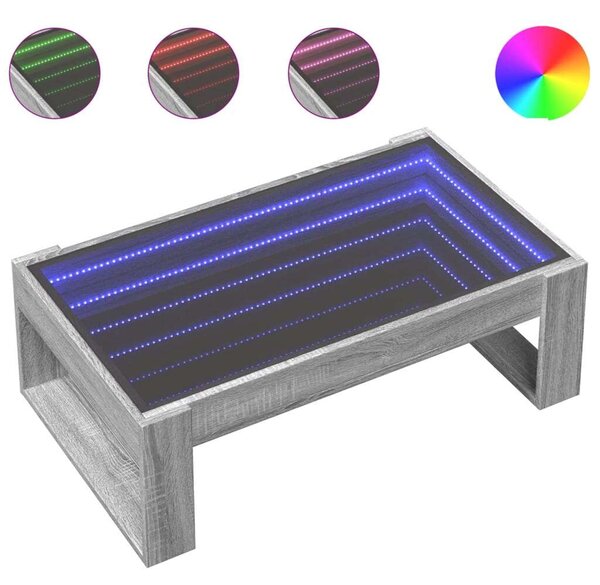 VidaXL LED Dohányzóasztal - Tükör - 90x53x30 cm