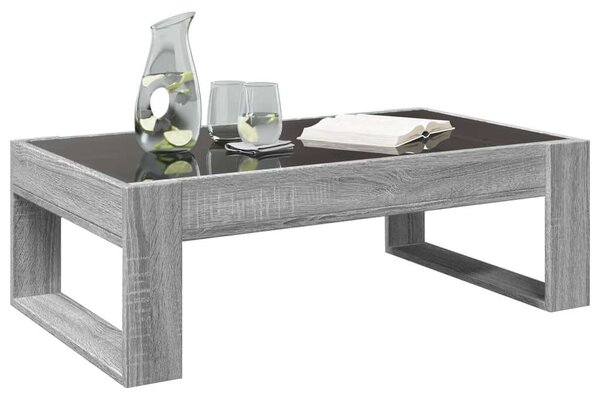 VidaXL LED Dohányzóasztal - Tükör - 90x53x30 cm