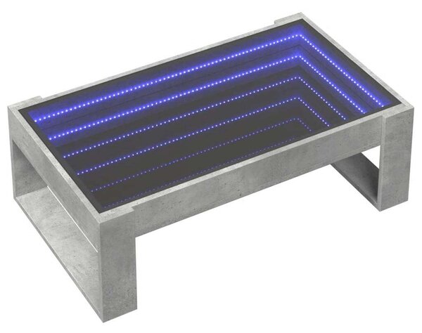 VidaXL LED Dohányzóasztal - Beton Szürke - 90x53x30 cm