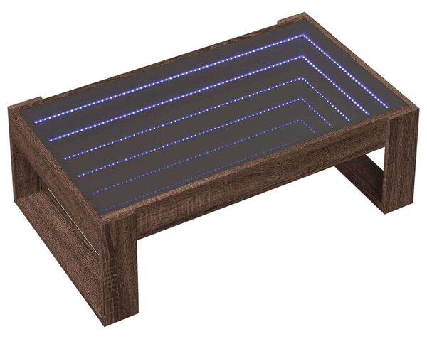 VidaXL LED Dohányzóasztal - Barna Tölgy - 90x53x30 cm