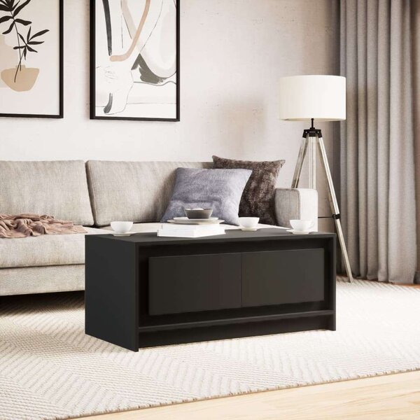 VidaXL Dohányzóasztal - Fekete - 100x50x43,5cm - LED Világítással