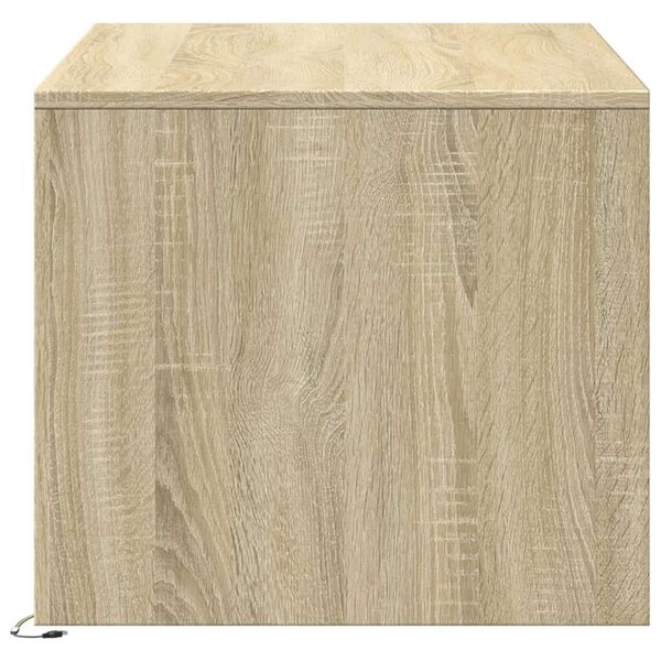 VidaXL LED Dohányzóasztal - Sonoma Tölgy - 100x50cm
