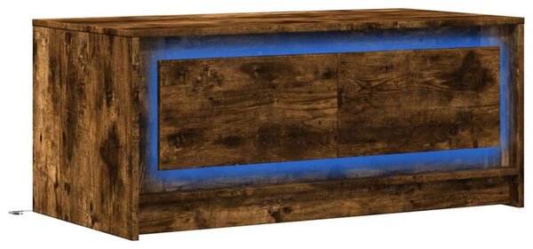 VidaXL Dohányzóasztal - Füstös Tölgy - LED Világítással - 100x50cm
