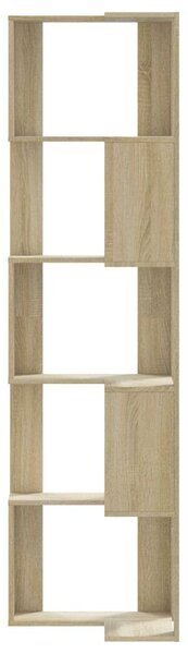 VidaXL 5 szintes sonoma tölgy szerelt fa sarok könyvespolc 50x50x179cm