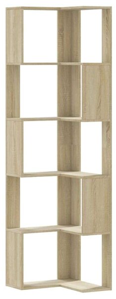 VidaXL 5 szintes sonoma tölgy szerelt fa sarok könyvespolc 50x50x179cm