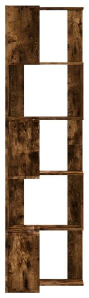VidaXL 5 szintes füstös tölgy szerelt fa sarok könyvespolc 50x50x179cm