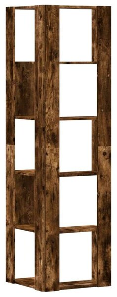 VidaXL 5 szintes füstös tölgy szerelt fa sarok könyvespolc 50x50x179cm