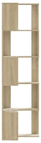 VidaXL 5 szintes sonoma tölgy szerelt fa sarok könyvespolc 50x50x179cm