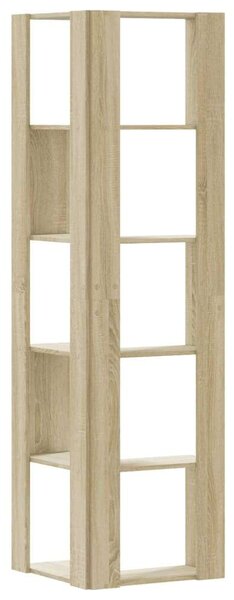 VidaXL 5 szintes sonoma tölgy szerelt fa sarok könyvespolc 50x50x179cm