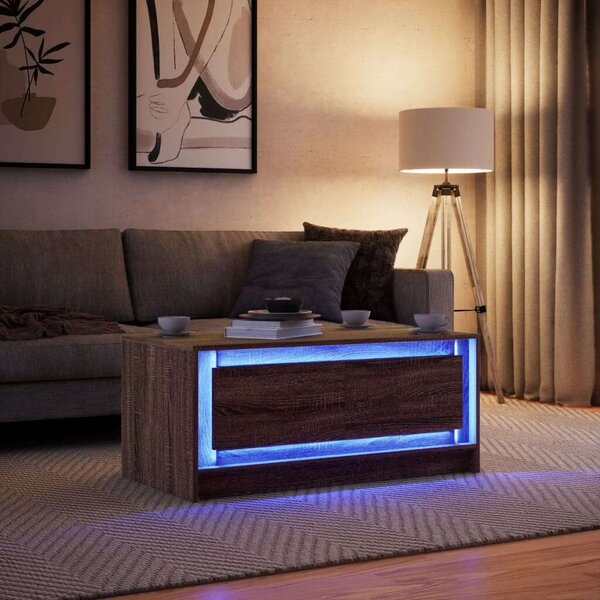 VidaXL Dohányzóasztal - LED Világítással - 100x50cm