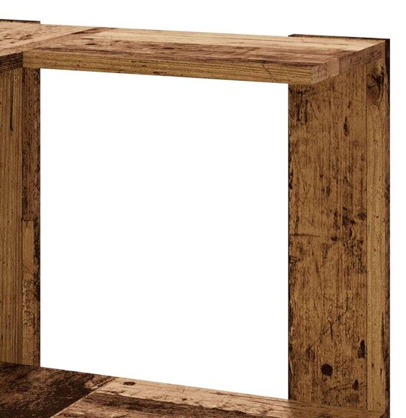 VidaXL 5 szintes antik fa szerelt fa sarok könyvespolc 50 x 50 x 179cm