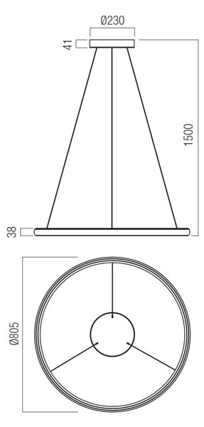VANCE LED föggőlámpa, bézs színű, 80 cm