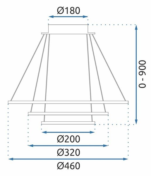 Toolight Toollight, LED mennyezeti lámpa 46cm, G040-3CP, fekete, OSW-06307