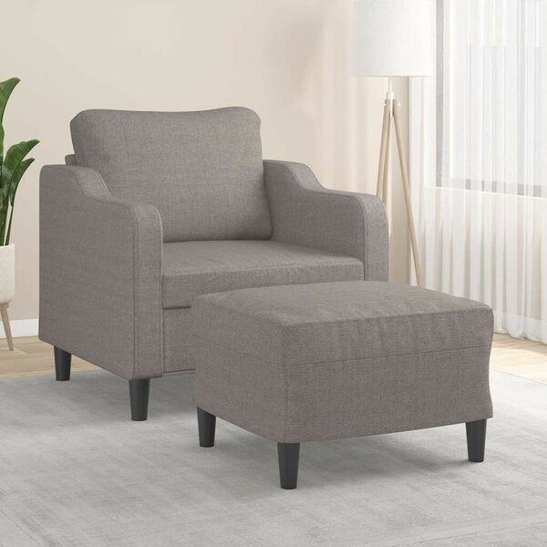 VidaXL tópszínű szövet kanapéfotel lábtartóval 60 cm