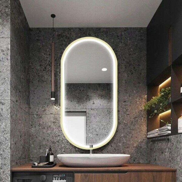 OVL LED Tükör - Ovális - Arany - 50x100cm