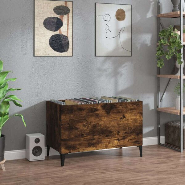 VidaXL füstös tölgyszínű szerelt fa hanglemezszekrény 74,5x38x48 cm
