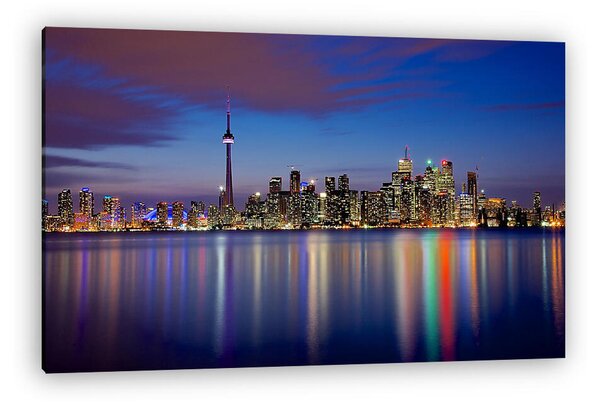 Toronto látképe esti világításban (vászonkép)