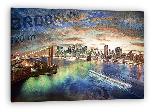 New York, Brooklyn-híd (vászonkép)