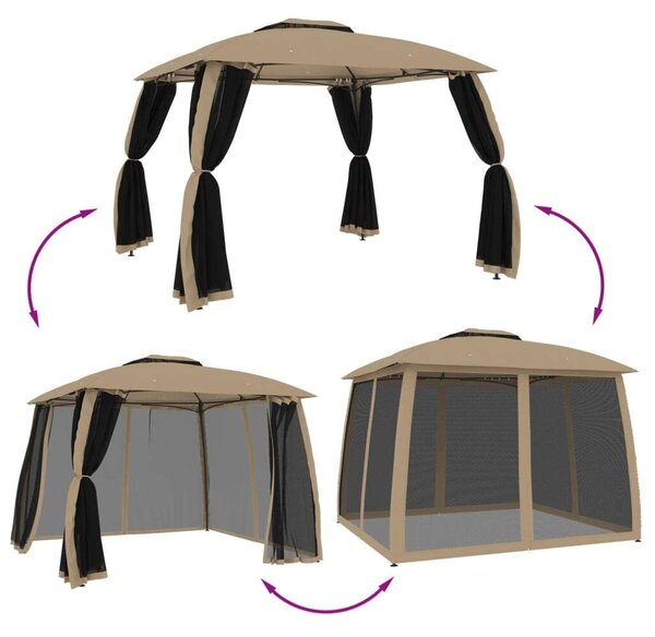 VidaXL Pavilon - Dupla Tető - Hálós Falak - 2,93x2,93 m