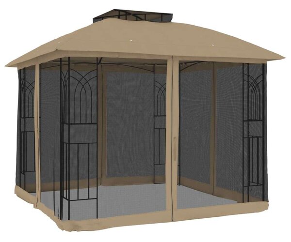 VidaXL Kertpavilon - Dupla Tető - Szúnyogháló - 294x294 cm