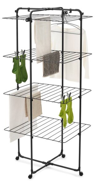 Matt fekete ruhaszárító 30 m HangOn Tower – Brabantia