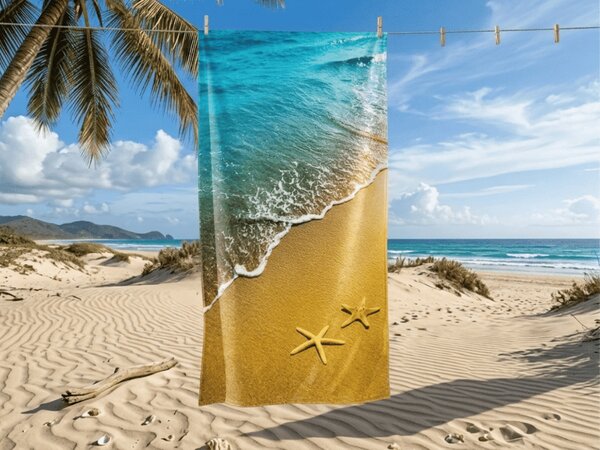 Gyorsan száradó strand fürdőlepedő SUNNY BEACH színes 70 x 140 cm, 100% mikroszál