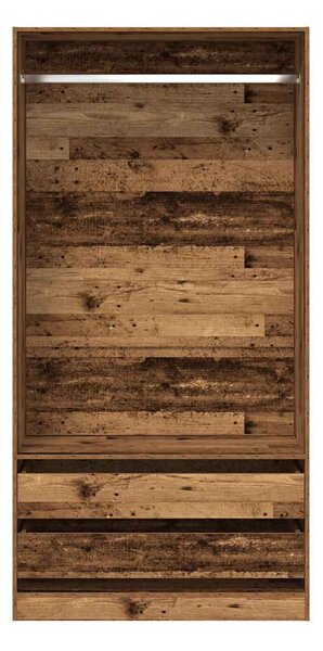 Antik fa színű szerelt fa ruhásszekrény 100 x 50 x 200 cm