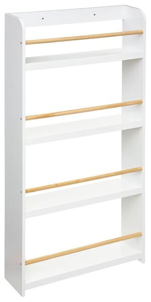Gyerek könyvespolc 4 polcos 118 cm, fehér - LOUPINOU