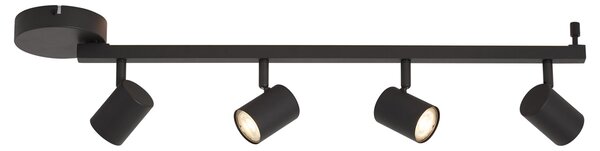 Modern fekete 4 fényforrású mennyezeti spotlámpa GU10 50mm háttérvilágítással és 3 állású kapcsolóval - Back Up